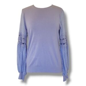 Siana Milano Crew Neck Knit Top with Statement Long Sleeves. Size M